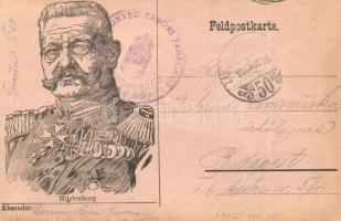 1916 Harctéri foghúzó műtét. Feldpostkarte, hátoldalon Hindenburg arcképe / WWI K.u.k. military toot...
