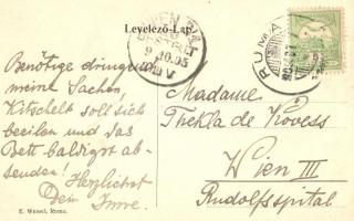 1905 Árpatarló, Ruma; utcakép templommal és Max Schwelbi üzletével / street view with church and sho...