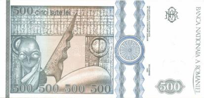 Románia 1992. 500L (3x) különbözős színárnyalatok és vágási eltérések T:I