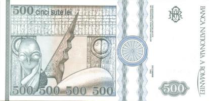 Románia 1992. 500L (3x) különbözős színárnyalatok és vágási eltérések T:I