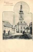 Kolozsvár, Cluj; Óvári-kornizs-templom (Szent Ferenc rendiek temploma), Milleniumi szobor / church, monument