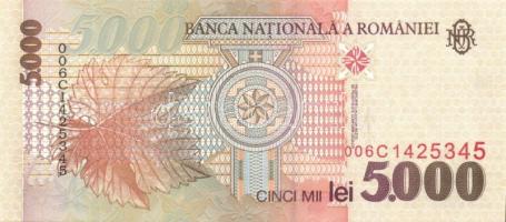 Románia 1996-2000. 1000L, 5000L, 10.000L, 50.000L, 100.000L egy kivételével komplett sor! T:I