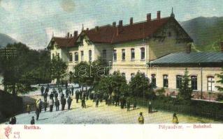 Ruttka, Vrutky; vasútállomás. Feitzinger Ede 642. 1904/14. / Bahnhof / railway station (r)