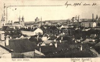 1901 Eger, látkép templomokkal