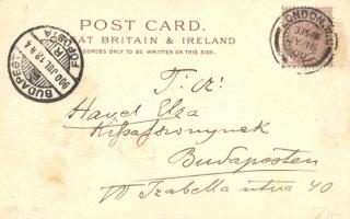 1900 London, Trafalgar Square, Gordon Memorial. Raphael Tuck & Sons View Postcard No. 11. litho