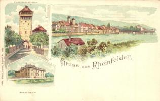 Rheinfelden, Storchennestthurm, Sanatorium. Gebr. Künzli Nr. 362. litho