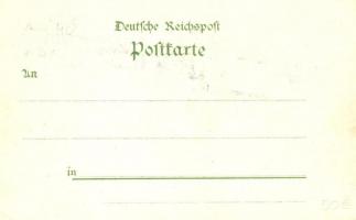 Göttingen, Rohns, Rathaus, Plesse / town hall. Kunstanstalt Rosenblatt Art Nouveau, floral, litho