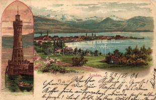 1901 Lindau. Wahler & Schwarz Kunstanstalt Künstler-Postkarten Serie Bodensee No. 546. litho (fa)