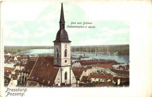 Pozsony, Pressburg, Bratislava; Székestemplom a várról. Heliocolorkarte von Ottmar Zieher / Dom vom Schloss / cathedral from the castle