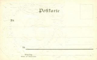 Unser Kaiserpaar / Wilhelm II and his wife Augusta Victoria of Schleswig-Holstein. Coat of arms and ...