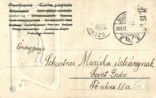 1905 Silver Art Nouveau lady. Embossed Raphael Kirchner style art postcard (Rb)