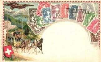 Suisse. Schweiz. Svizzera / Switzerland. Swiss stamps and post cart. Carte Philatélique No. 39. litho (fl)