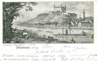 1904 Pozsony, Pressbrug, Bratislava; Posonium anno 1709. (EK)