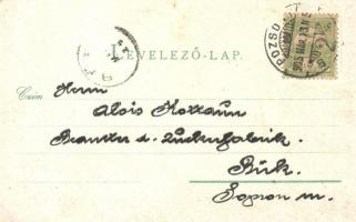 1905 Szamos monitor Pozsonynál. Dunai Flottilla. "Bediene dich allein" kiadása / Donau-Flo...