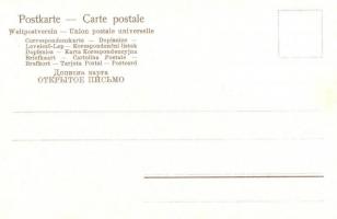 Macska-Naptár - 1900 előtti 12 darabos litho macskás művészlap sorozat a 12 évszakkal nagyon szép ál...