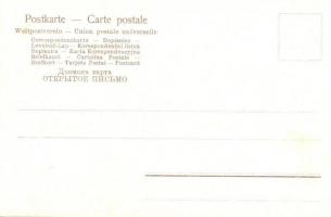 Macska-Naptár - 1900 előtti 12 darabos litho macskás művészlap sorozat a 12 évszakkal nagyon szép ál...