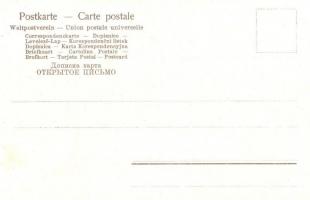 Macska-Naptár - 1900 előtti 12 darabos litho macskás művészlap sorozat a 12 évszakkal nagyon szép ál...