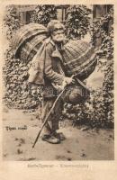 1917 Korb-Zigeuner. Jos. Drotleff / Erdélyi kosárfonó cigány. folklór / Transylvanian folklore, basket weaving gypsy EK)