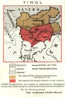 Tirol Landkarte. Der Andres Hofer-Bund / Tyrol map. Advertisement card (EK)