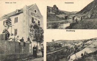 Dasburg, Grenzbrücke, Hotel zur Post / hotel and German-Luxembourg border