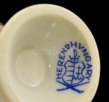 Herendi Viktória mintás porcelán fogpiszkálótartó, kézzel festett, jelzett, hibátlan, m: 5 cm