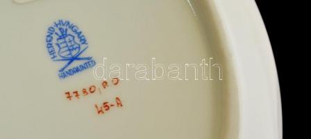 Herendi Rothschild mintás porcelán tálka, kézzel festett, jelzett, hibátlan, 12×9 cm