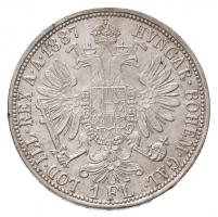 Ausztria 1887. 1Fl Ag "Ferenc József" T:1- / Austria 1887. 1 Florin Ag "Franz Joseph&...