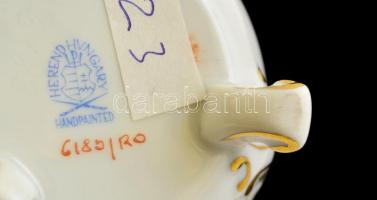 Herendi Rothschild mintás bonbonier, kézzel festett, hibátlan, jelzett, d: 7 cm