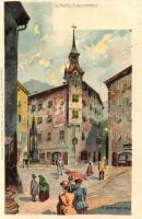 Schwaz (Tirol), Fuggerhaus / Kuenstlerpostkarte No. 1507. von Ottmar Zieher litho