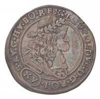 1687N-B/P-O 15kr Ag "I. Lipót" Nagybánya (5,27g) T:2,2- enyhén hajlott / Hungary 1687N-B/P...