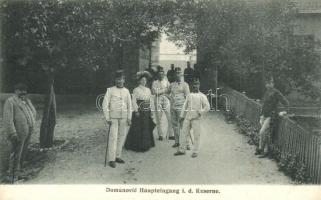 Domanovići, Domanovic; Haupteingang i. d. Kaserne. Pacher & Kisic, Mostar. Nr. 586/1905. / military barracks entry