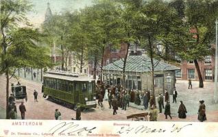 1905 Amsterdam, Blauwbrug / street view with tram line 8