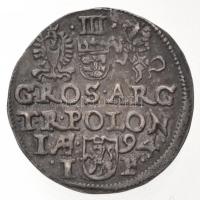Lengyel Királyság 1594. 3Gr Ag "III. Zsigmond" (2,3g) T:1-,2 / 
Poland 1594. 3 Grossus Ag...