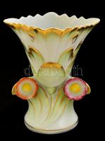 Herendi Viktória mintás kis váza, kézzel festett, jelzett, hibátlan, m: 13 cm