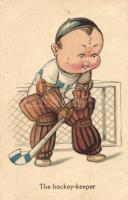 The hockey-keeper. litho (EB)