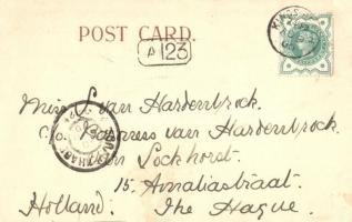 1900 General John French, 1st Earl of Ypres - War South Africa. British flags litho