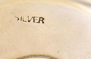 Ezüst(Ag) tálka VIII. Edward 1 rúpiás éremmel, jelzett, d: 8,5 cm, nettó: 52,2 g