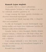 1894 Budapest Székesfőváros Törvényhatóságának Kossuth Lajos elhunyta felett érzett fájdalmát, s a f...