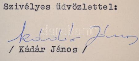 1968 Kádár János (1912-1989) gépelt levele, saját kezű aláírásával Szilágyi Dezső (1922-2010) bábművésznek, az Állami Bábszínház igazgatójának, MSZMP KB fejléces papírján.