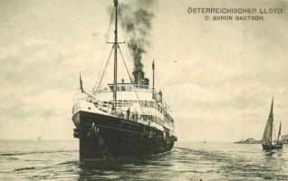 SS Baron Gautsch. Österreicher Lloyd. Litho flags on the backside (EK)
