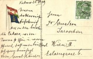 SS Baron Gautsch. Österreicher Lloyd. Litho flags on the backside (EK)