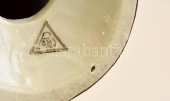 Porcelán kacsa, kézzel festett, jelzett, nagyon apró kopásokkal, m: 21 cm