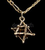 Ezüst(Ag) figaro nyaklánc, kocka függővel, jelzett, h: 45 cm, 1,5x1,5 cm, nettó: 9,2 g