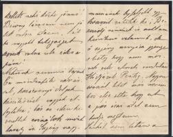VÉDETT! cca 1880 Szél Piroska (1865-1886), Arany János unokájának levele apjának, Szél Kálmán nagysz...