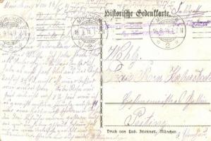 1914 In treue fest! Gott mit uns! Landssturms Abschied / Viribus Unitis propaganda postcard, Franz J...