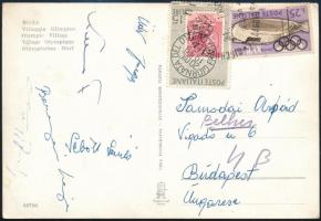 1960 Római olimpia, magyar ökölvívó válogatott tagjainak aláírása olimpiai képeslapon / Hungarian olympic boxing team signatures