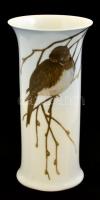 Rosenthal madaras váza, kézzel festett, jelzett, apró kopásokkal, m: 17 cm