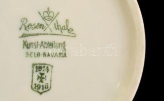 Rosenthal madaras váza, kézzel festett, jelzett, apró kopásokkal, m: 17 cm