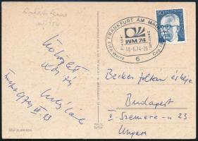 Lukács László (1914-1991) sportújságíró saját kézzel írt képeslapja