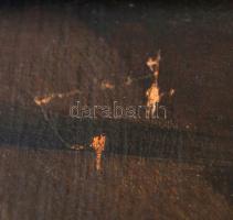 cca 1800 Jelzés nélkül: Cipészműhely. Olaj, fatábla, kis karcolásokkal, 56×75 cm